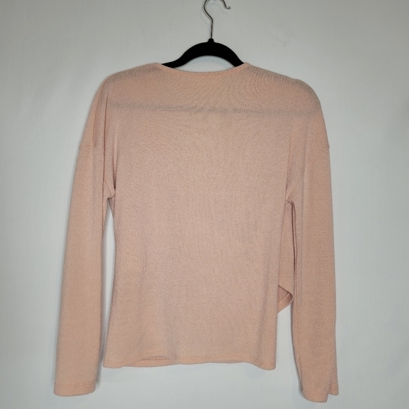 Everly Pink Crossover Long Sleeve Top - Picture 9 of 11